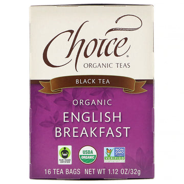 Choice Organic Teas, Organic, English Breakfast, Black Tea, 16 Tea Bags, 1.12 oz (32 g)