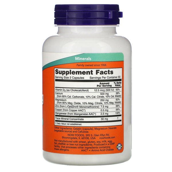 Now Foods, Cal-Mag Caps with Trace Minerals and Vitamin D, 120 Capsules