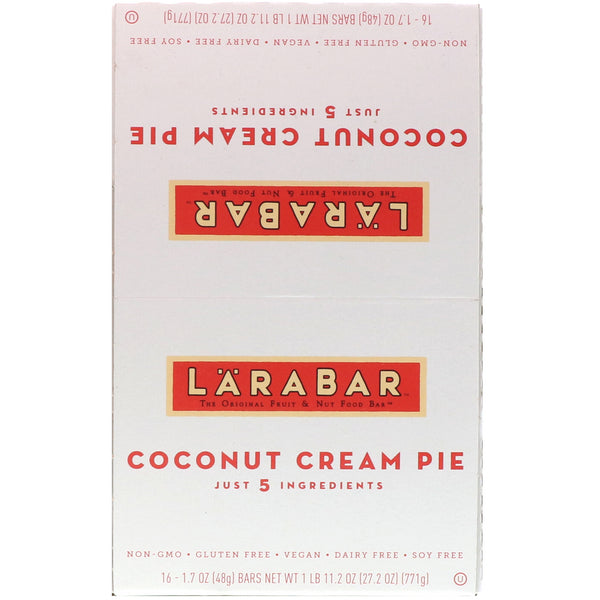 Larabar, Coconut Cream Pie, 16 Bars, 1.7 oz (48 g) Each - The Supplement Shop
