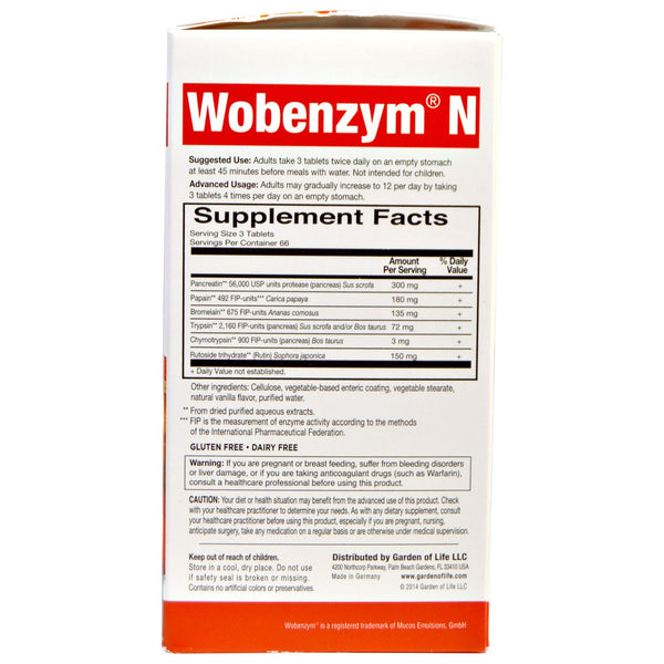 Wobenzym N, Joint Health, 200 Enteric-Coated Tablets - The Supplement Shop