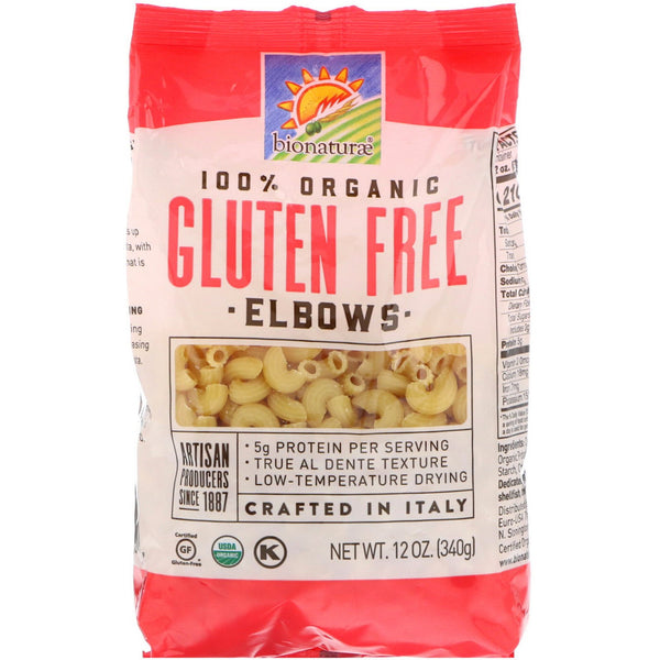Bionaturae, 100% Organic Gluten Free Elbows, 12 oz (340 g) - The Supplement Shop