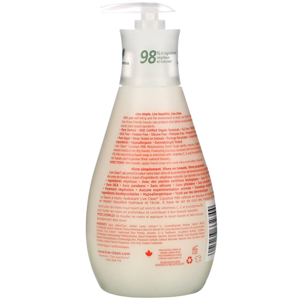 Live Clean, Moisturizing Liquid Hand Soap, Coconut Milk, 17 fl oz (500 ml) - The Supplement Shop