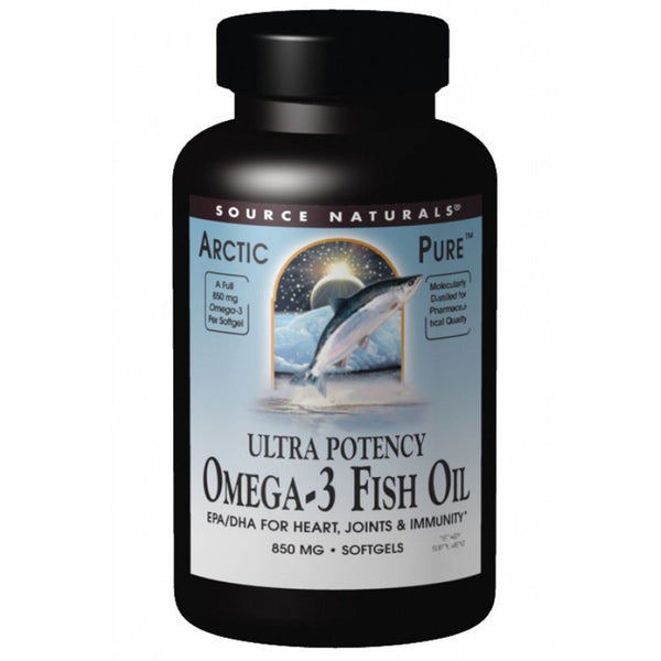 Source Naturals, Arctic Pure, Omega-3 Fish Oil, Ultra Potency, 850 mg, 60 Softgels - The Supplement Shop