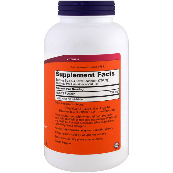 Now Foods, Inositol Powder, 8 oz (227 g) - The Supplement Shop