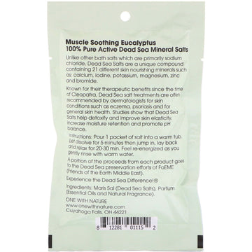 One with Nature, Dead Sea Spa, Mineral Salts, Muscle Soak, Eucalyptus, 2.5 oz (70 g)