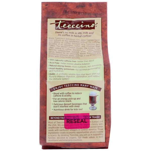 Teeccino, Chicory Herbal Coffee, Mocha, Medium Roast Coffee, Caffeine Free, 11 oz (312 g) - The Supplement Shop