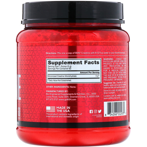 BSN, Creatine, Unflavored, 10.9 oz (309 g) - The Supplement Shop