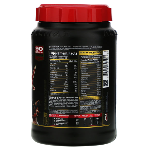 ALLMAX Nutrition, Isoflex, Pure Whey Protein Isolate, Chocolate, 32 oz (907 g) - The Supplement Shop