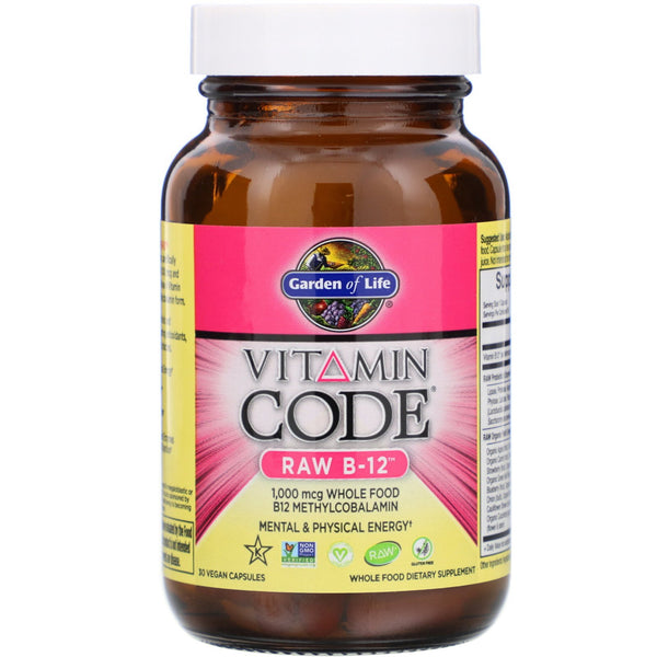 Garden of Life, Vitamin Code, RAW B-12, 30 Vegan Capsules - The Supplement Shop