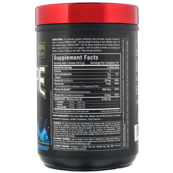 ALLMAX Nutrition, AMINOCORE BCAA, Blue Raspberry, 0.69 lbs (315 g) - The Supplement Shop