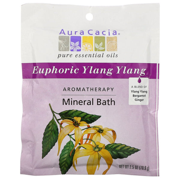 Aura Cacia, Aromatherapy Mineral Bath, Euphoric Ylang Ylang, 2.5 oz (70.9 g) - The Supplement Shop