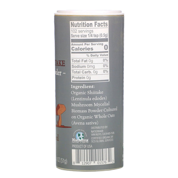 Natierra, Organic Shiitake Mushroom Powder, 1.8 oz (51 g) - The Supplement Shop