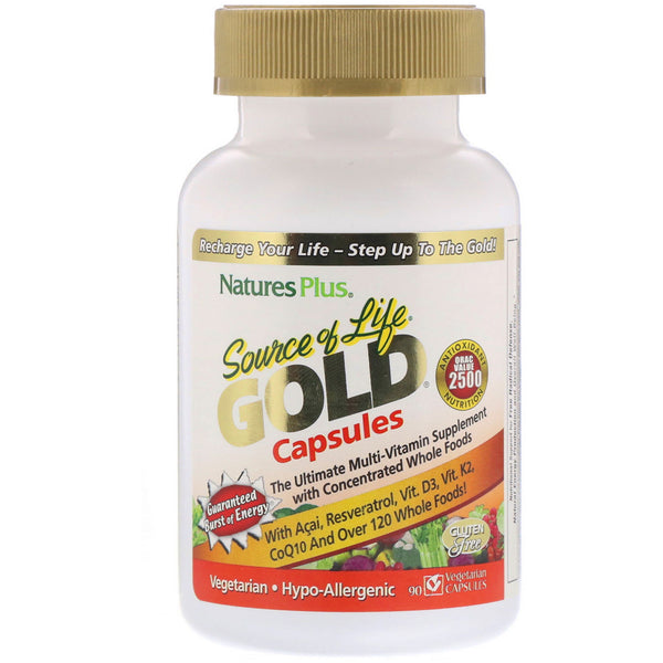 Nature's Plus, Source of Life, Gold Capsules, 90 Vegetarian Capsules - The Supplement Shop