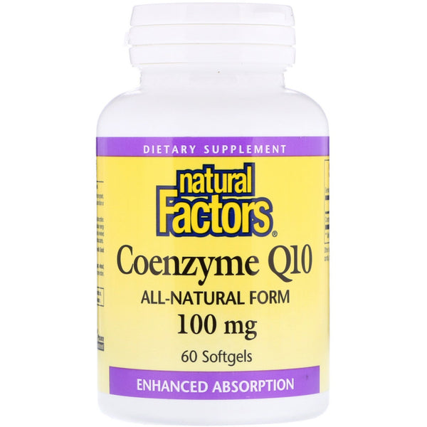 Natural Factors, Coenzyme Q10, 100 mg, 60 Softgels - The Supplement Shop