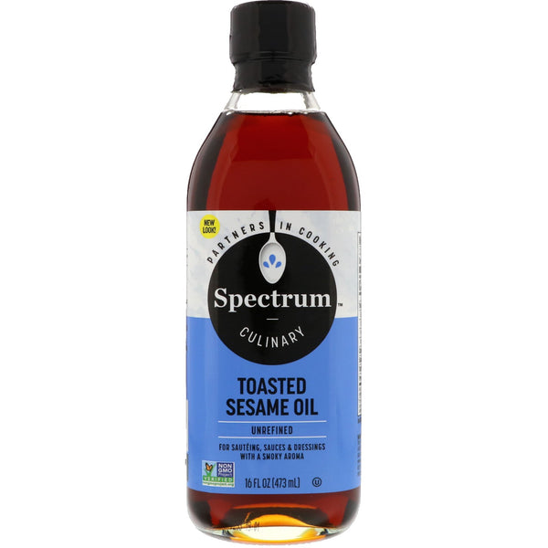 Spectrum Culinary, Toasted Sesame Oil, Unrefined, 16 fl oz (473 ml) - The Supplement Shop