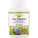 Natural Factors, HerbalFactors, Saw Palmetto with Lycopene, 60 Softgels - The Supplement Shop