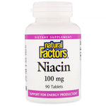 Natural Factors, Niacin, 100 mg, 90 Tablets - The Supplement Shop