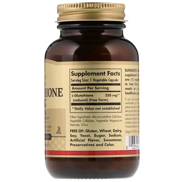 Solgar, Reduced L-Glutathione, 250 mg, 60 Vegetable Capsules