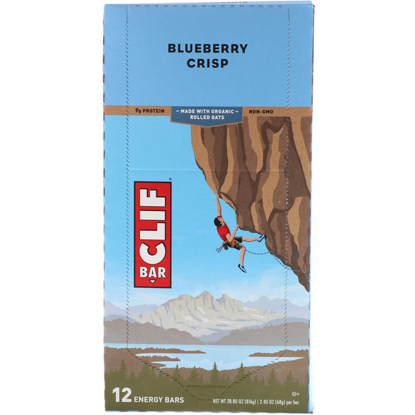 Clif Bar, Energy Bar, Blueberry Crisp, 12 Bars, 2.40 oz (68 g) Each - The Supplement Shop