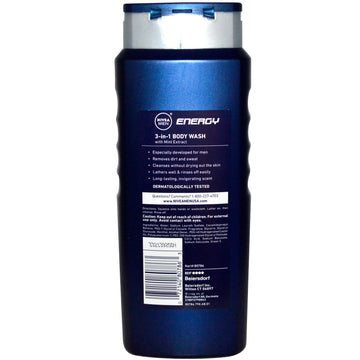 Nivea, Men 3-in-1 Body Wash, Energy, 16.9 fl oz (500 ml)