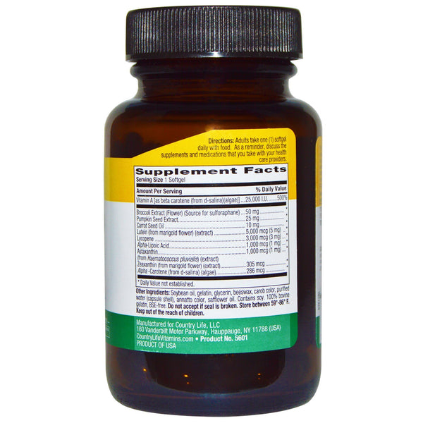 Country Life, Carotenoid Complex, 60 Softgels - The Supplement Shop