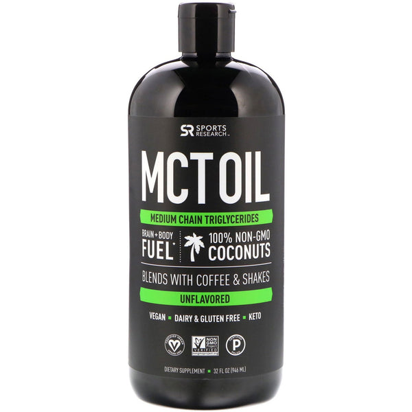 Sports Research, MCT Oil, Unflavored, 32 fl oz (946 ml) - The Supplement Shop