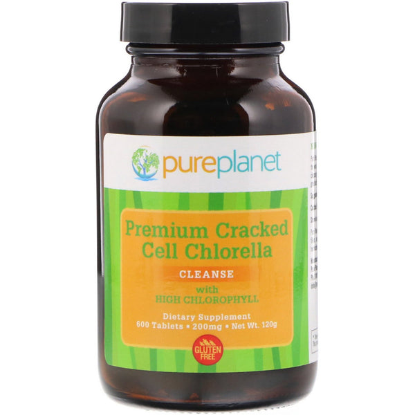 Pure Planet, Premium Cracked Cell Chlorella, 200 mg, 600 Tablets - The Supplement Shop