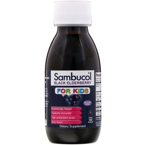 Sambucol, Black Elderberry Syrup, For Kids, Berry Flavor, 4 fl oz (120 ml) - The Supplement Shop