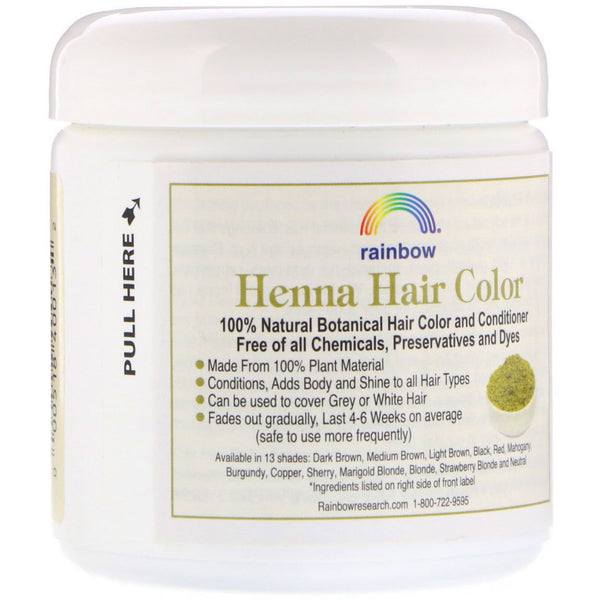 Rainbow Research, Henna, Hair Color and Conditioner, Light Brown, 4 oz (113 g) - The Supplement Shop