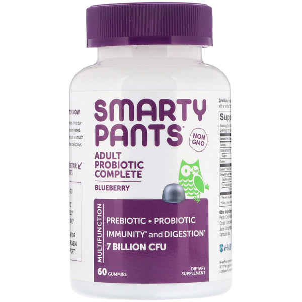 SmartyPants, Adult Probiotic Complete, Blueberry, 60 Gummies - The Supplement Shop