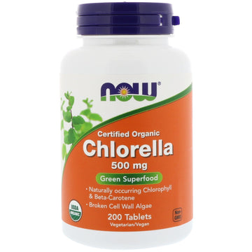 Now Foods, Certified Organic Chlorella, 500 mg, 200 Tablets