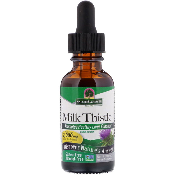 Nature's Answer, Milk Thistle, Alcohol-Free, 2,000 mg, 1 fl oz (30 ml) - The Supplement Shop