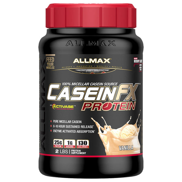 ALLMAX Nutrition, CaseinFX, 100% Casein Micellar Protein, Vanilla, 2 lbs. (907 g) - The Supplement Shop