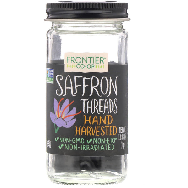 Frontier Natural Products, Saffron, Threads, Hand Harvested, 0.036 oz (1 g) - The Supplement Shop