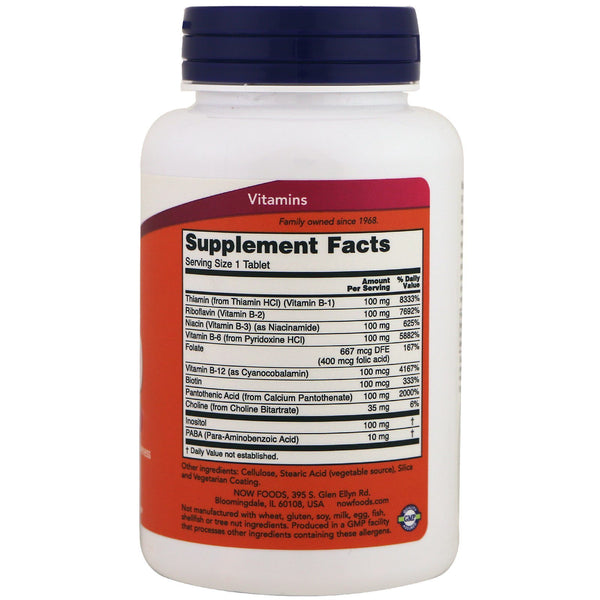 Now Foods, B-100, Sustained Release, 100 Tablets - The Supplement Shop