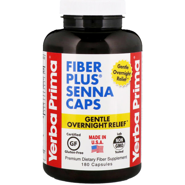 Yerba Prima, Fiber Plus Senna Caps, 180 Capsules - The Supplement Shop