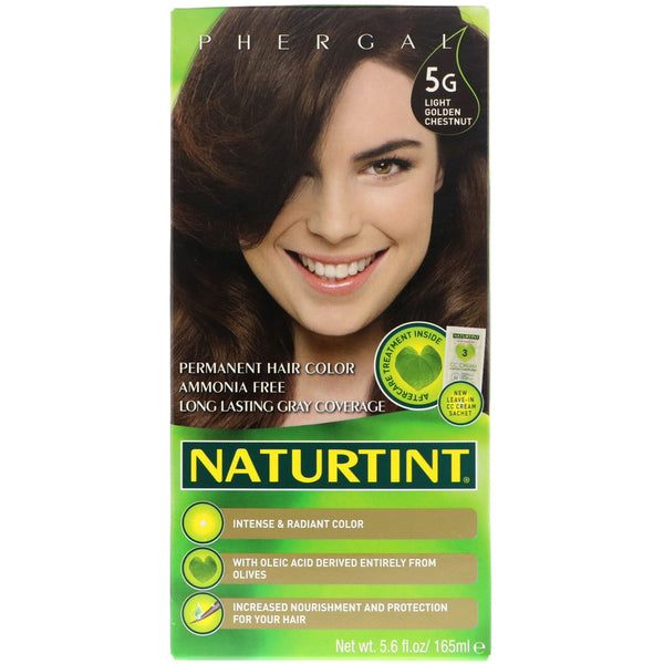 Naturtint, Permanent Hair Color, 5G Light Golden Chestnut, 5.6 fl oz (165 ml) - The Supplement Shop