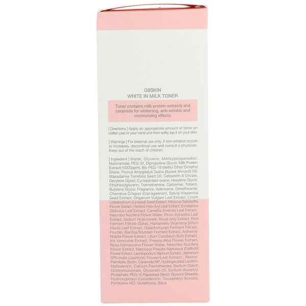 G9skin, White In Milk Toner, 300 ml - The Supplement Shop