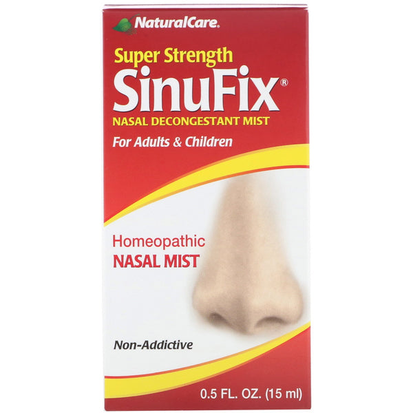 NaturalCare, Super Strength SinuFix, Nasal Decongestant Mist, 0.5 fl oz (15 ml) - The Supplement Shop