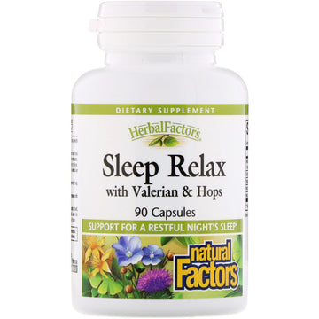 Natural Factors, Sleep Relax with Valerian & Hops, 90 Capsules