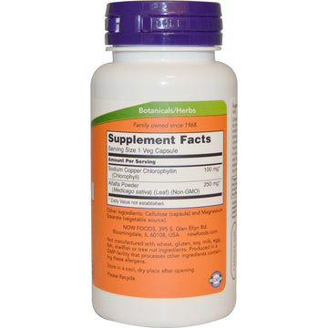 NOW Foods, Chlorophyll, 100 mg, 90 Veg Capsules