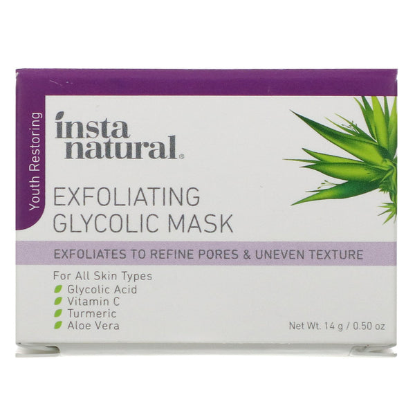 InstaNatural, Exfoliating Glycolic Mask, 0.50 oz (14 g) - The Supplement Shop