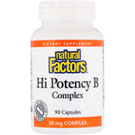 Natural Factors, Hi Potency B Complex, 90 Capsules - The Supplement Shop