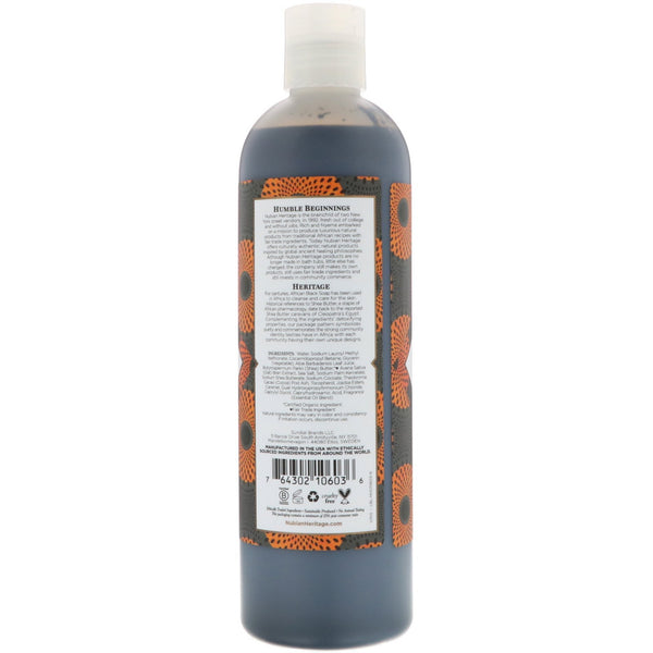 Nubian Heritage, Body Wash, African Black Soap, 13 fl oz (384 ml) - The Supplement Shop