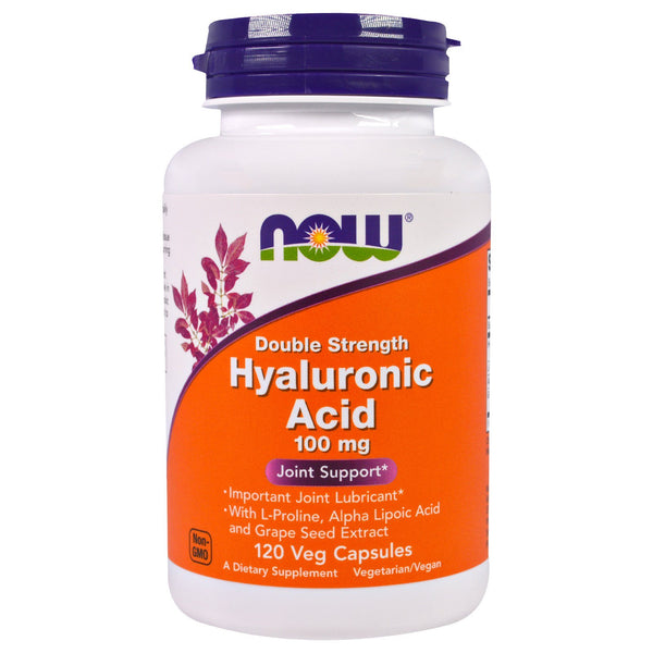 Now Foods, Hyaluronic Acid, Double Strength, 100 mg, 120 Veg Capsules - The Supplement Shop