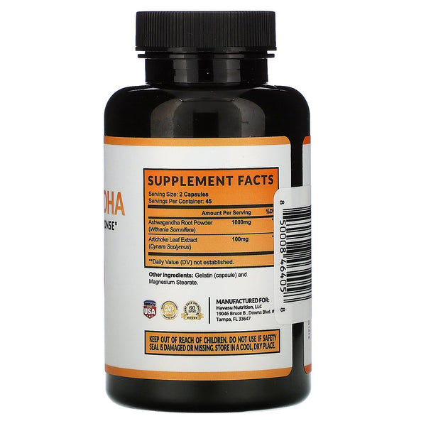 Havasu Nutrition, Ashwagandha, Premium Stress Response, 90 Capsules - The Supplement Shop