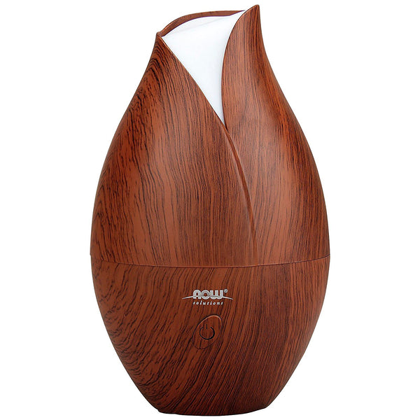Now Foods, Solutions, Ultrasonic Faux Wood Grain Oil Diffuser, 1 Piece - The Supplement Shop