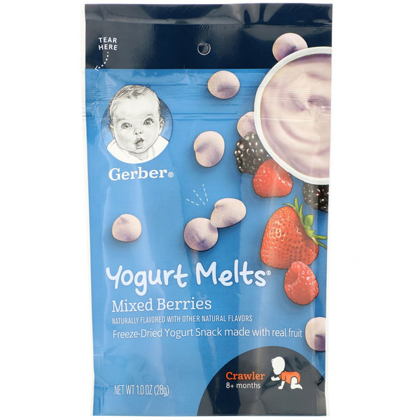 Gerber, Graduates, Yogurt Melts, 8+ Months, Mixed Berries, 1.0 oz (28 g) - The Supplement Shop