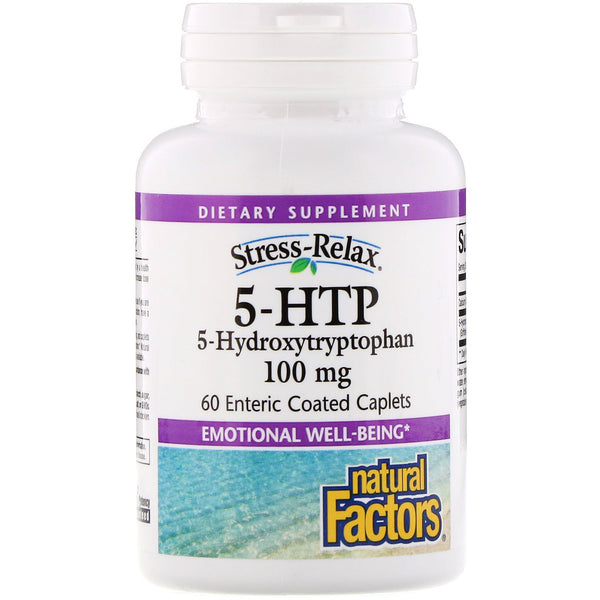 Natural Factors, Stress-Relax, 5-HTP, 100 mg, 60 Enteric Coated Caplets - The Supplement Shop