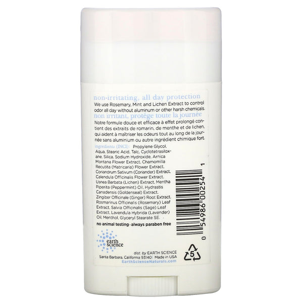 Earth Science, Natural Deodorant, Mint Rosemary, 2.45 oz (70 g) - The Supplement Shop